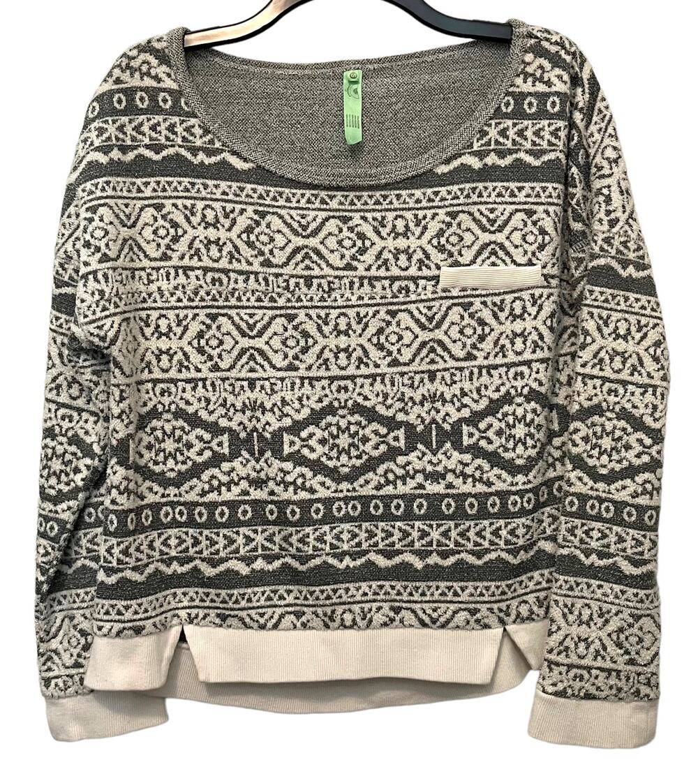 Honeydew Crop Top Oversized Sweatshirt Gray Small